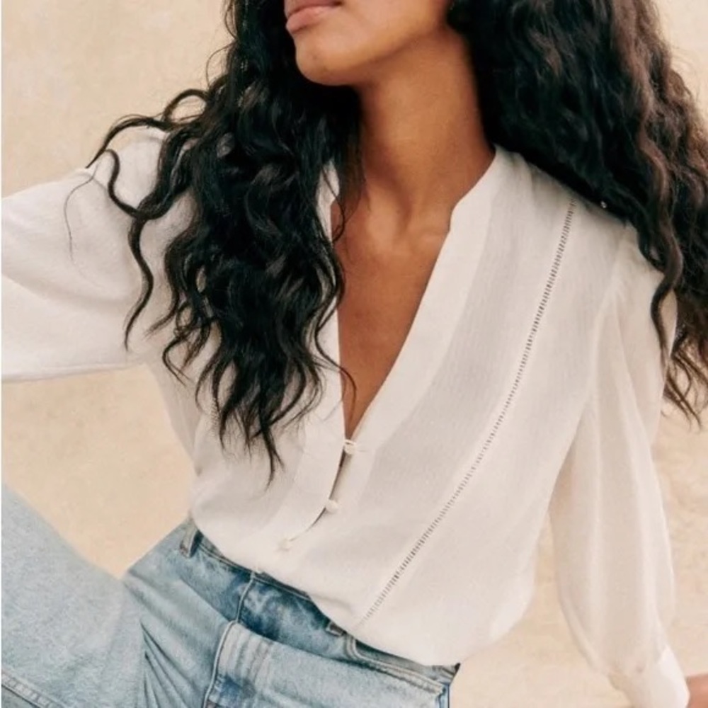 Sézane Talli ecru blouse 36/4
